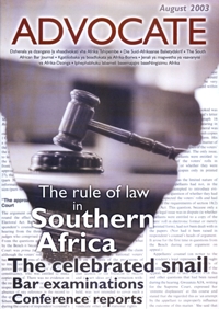 Cover: Advocate August 2003
