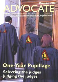 Cover: Advocate December 2003
