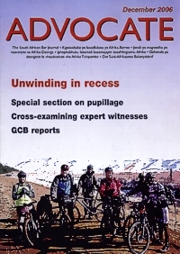 Cover: Advocate December 2006