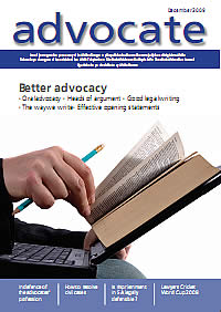 Cover: Advocate December 2009